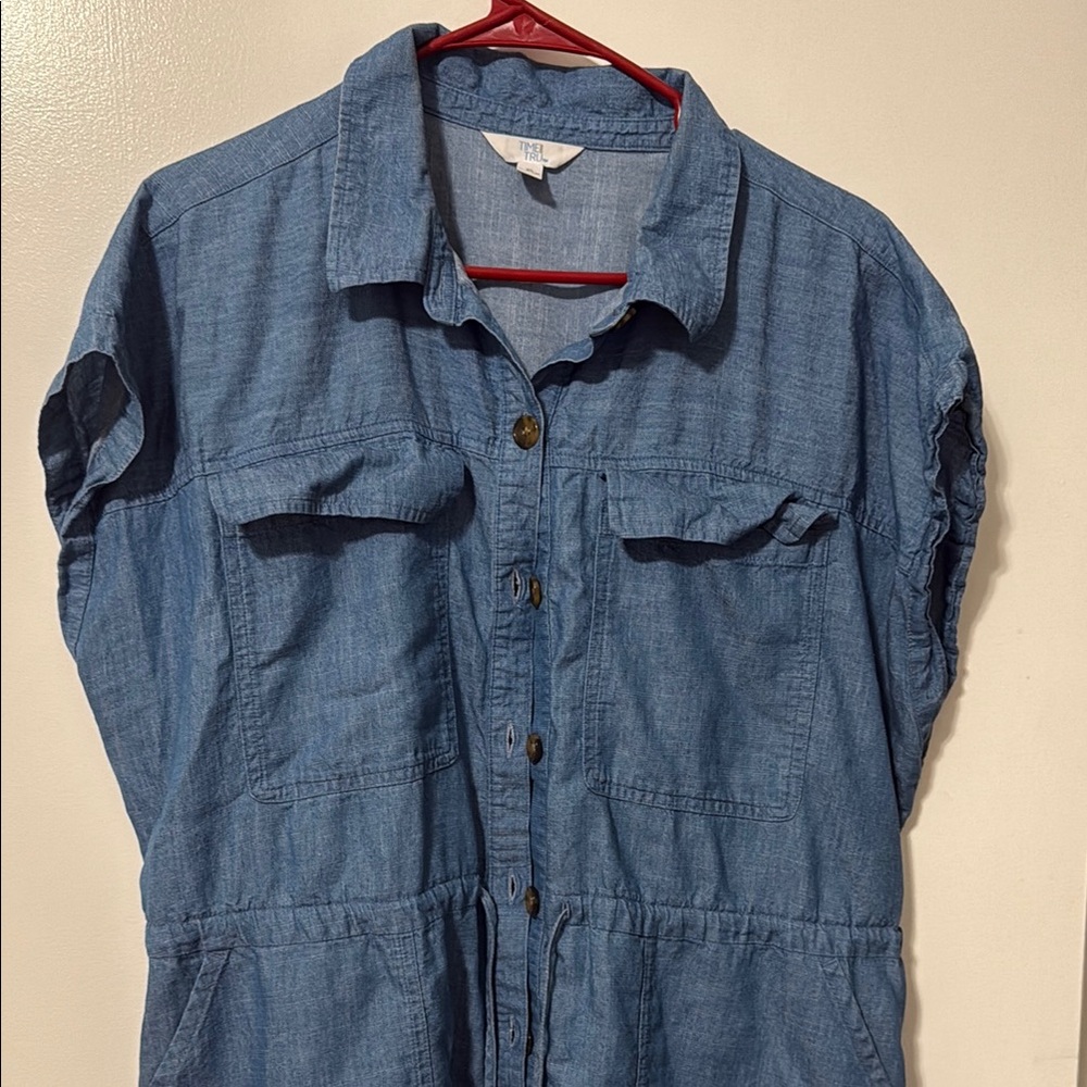 Blue Denim Button-Up Dress